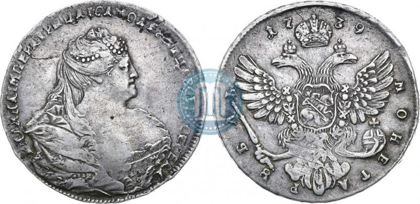 Picture 1 rouble 1739 year  "Moscow type"