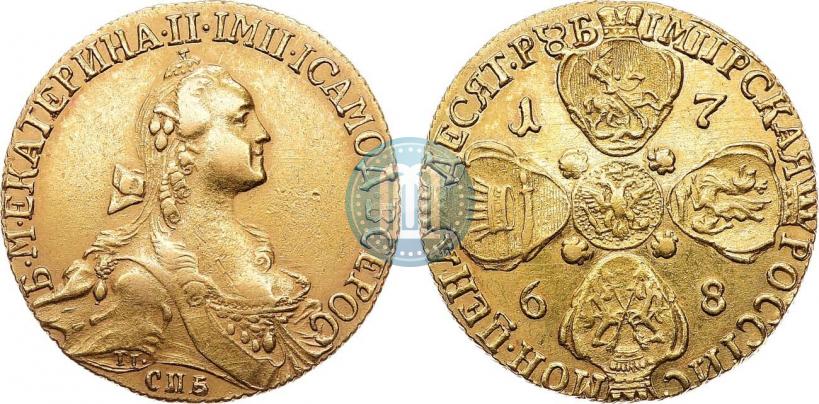 Фото 10 рублей 1768 года СПБ 