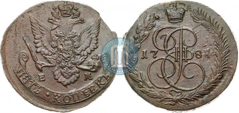 Фото 5 копеек 1784 года ЕМ 