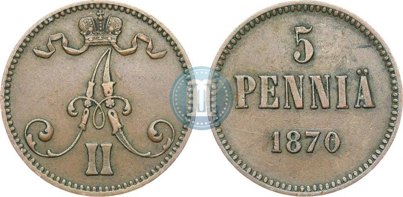 Фото 5 пенни 1870 года  
