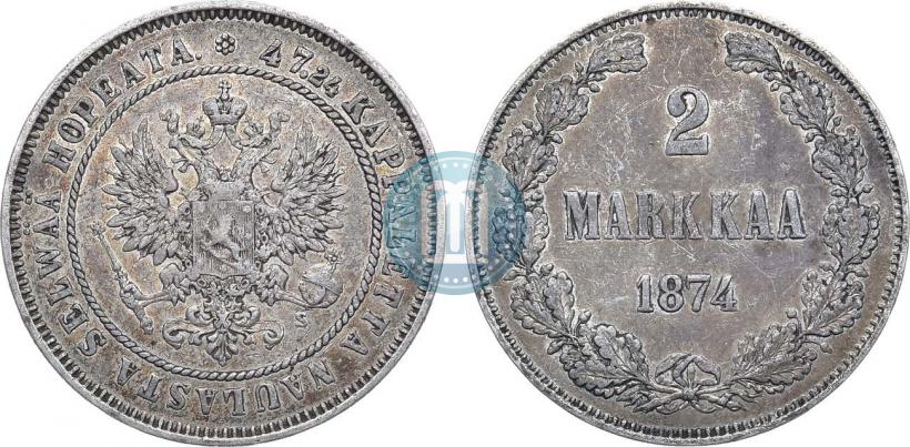 Picture 2 markkaa 1874 year S 