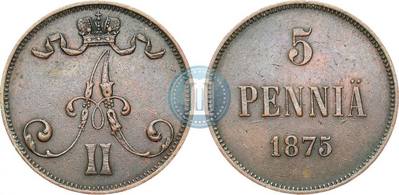 Фото 5 пенни 1875 года  