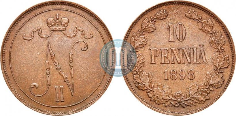 Фото 10 пенни 1898 года  