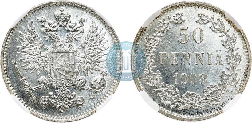 Фото 50 пенни 1908 года L 