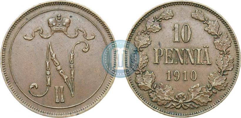 Picture 10 pennia 1910 year  