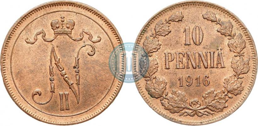 Фото 10 пенни 1916 года  
