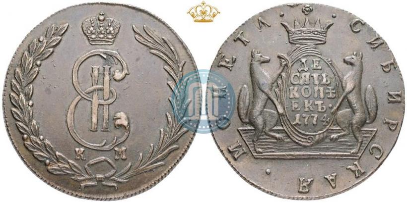 Фото 10 копеек 1774 года КМ 