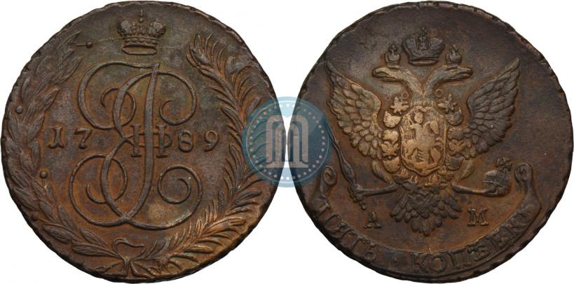 Picture 5 kopecks 1789 year АМ 
