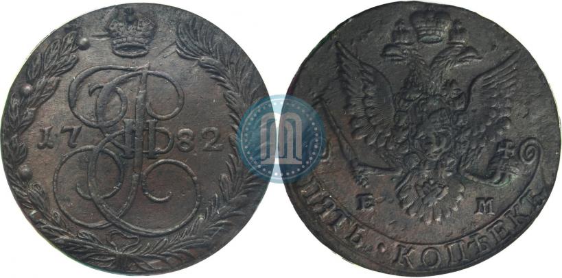 Picture 5 kopecks 1782 year ЕМ 