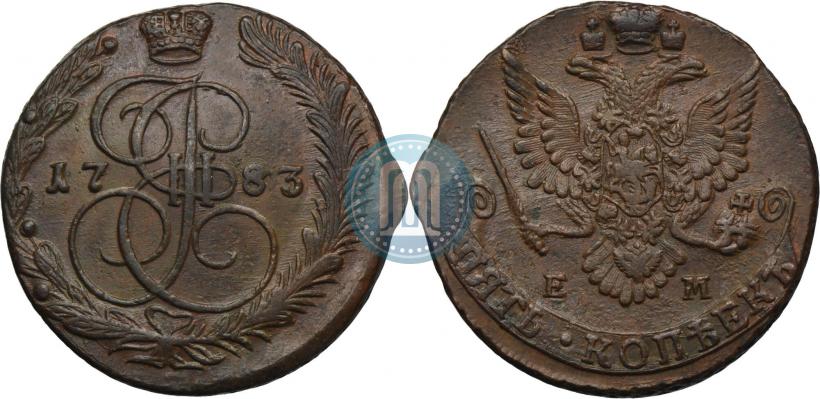 Picture 5 kopecks 1783 year ЕМ 