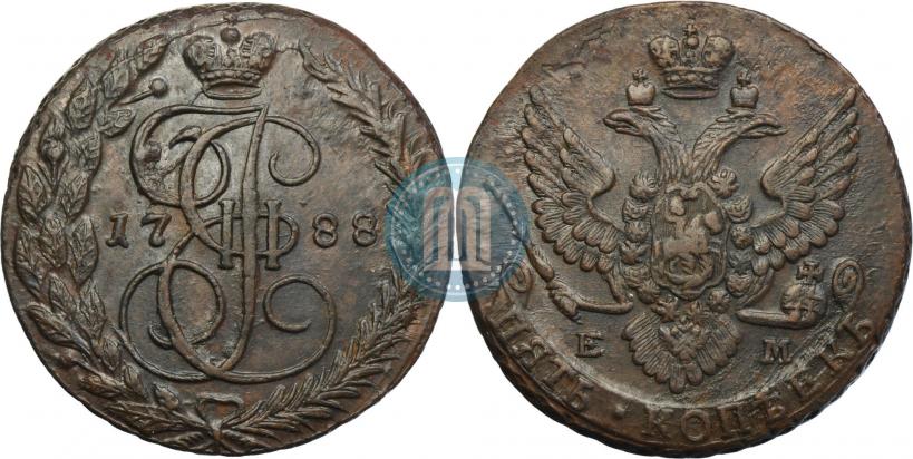 Фото 5 копеек 1788 года ЕМ 