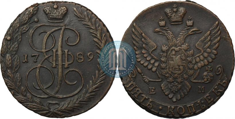 Фото 5 копеек 1789 года ЕМ 