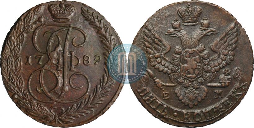 Фото 5 копеек 1789 года ЕМ 