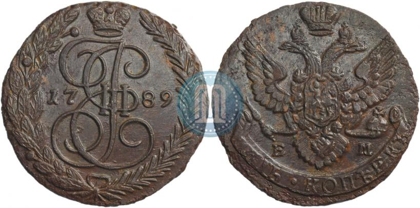 Фото 5 копеек 1789 года ЕМ 