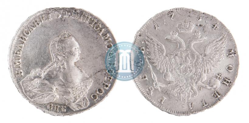Picture 1 rouble 1754 year СПБ-IМ "Portrait by Benjamin Scott"