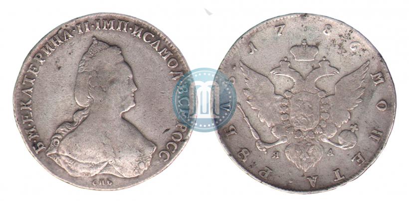 Picture 1 rouble 1786 year СПБ-ЯА 