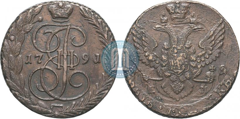 Picture 5 kopecks 1791 year ЕМ 