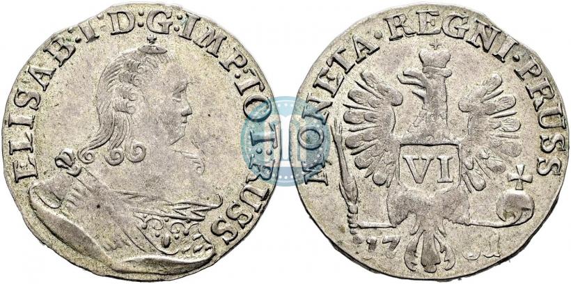 Фото 6 грошей 1761 года  