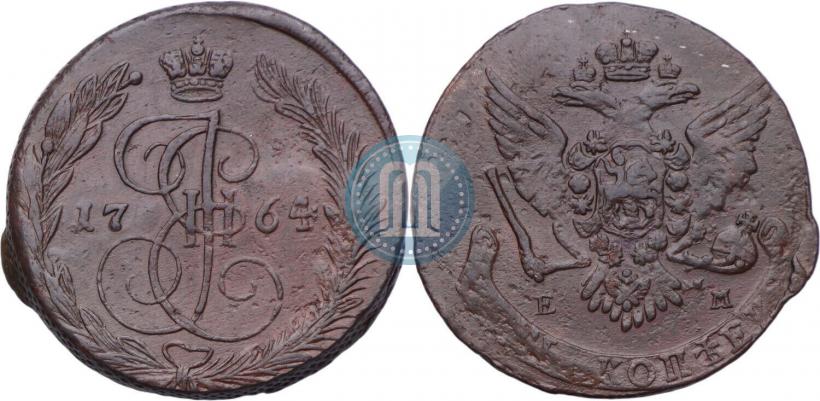 Фото 5 копеек 1764 года ЕМ 