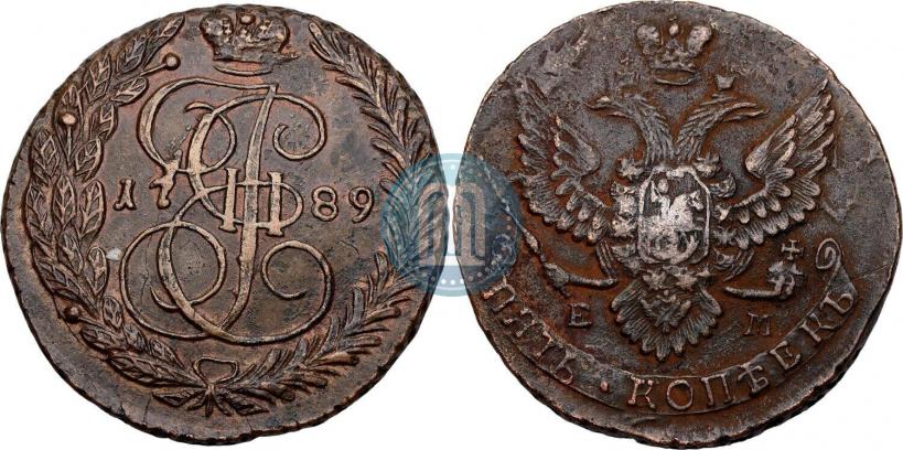 Фото 5 копеек 1789 года ЕМ 