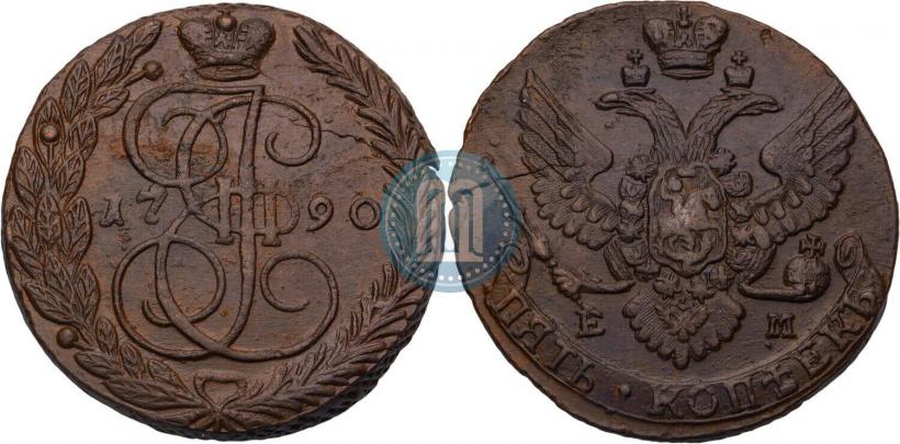 Фото 5 копеек 1790 года ЕМ 