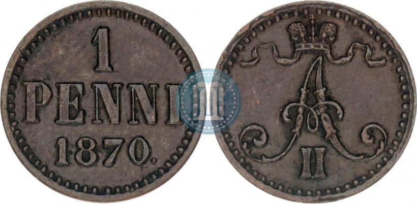 Фото 1 пенни 1870 года  