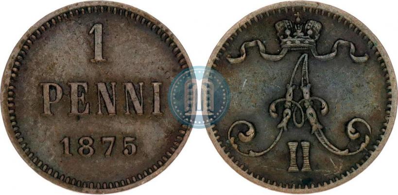 Фото 1 пенни 1875 года  