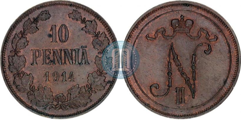 Фото 10 пенни 1914 года  