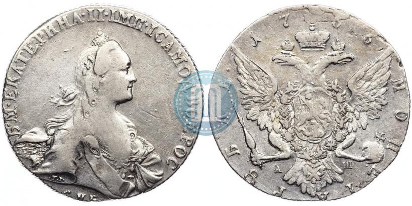 Фото 1 рубль 1766 года СПБ-АШ 