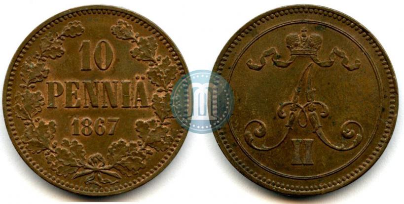 Picture 10 pennia 1867 year  