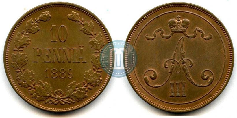 Picture 10 pennia 1889 year  