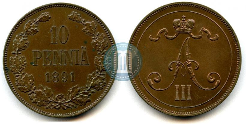 Picture 10 pennia 1891 year  