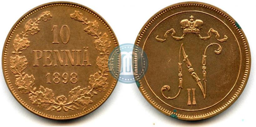 Picture 10 pennia 1898 year  
