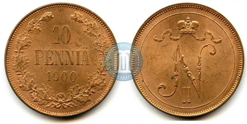Picture 10 pennia 1900 year  
