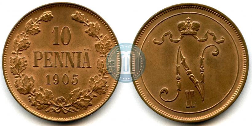 Picture 10 pennia 1905 year  