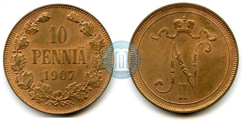 Picture 10 pennia 1907 year  