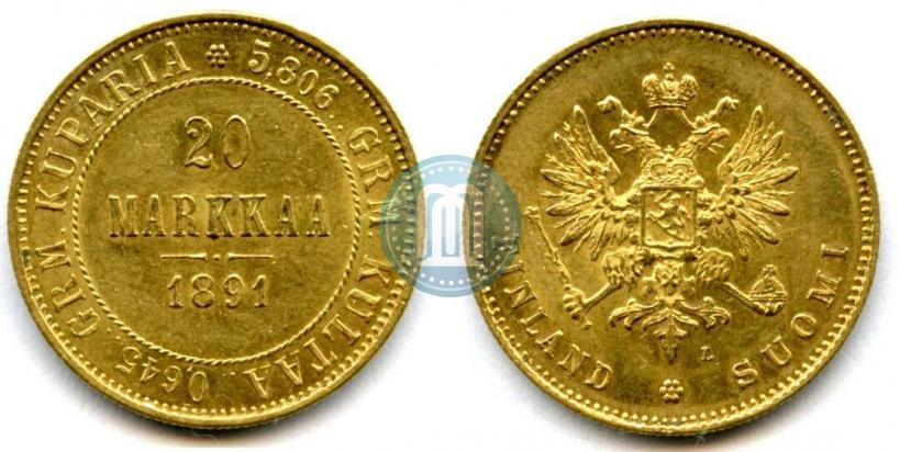 Picture 20 markkaa 1891 year L 