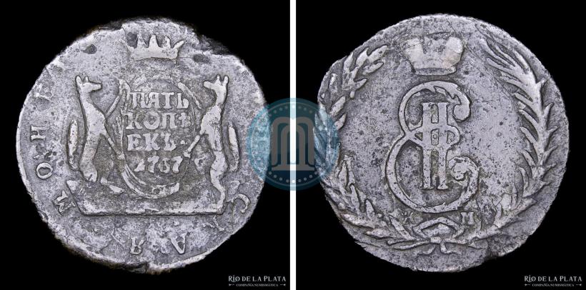 Picture 5 kopecks 1767 year КМ 