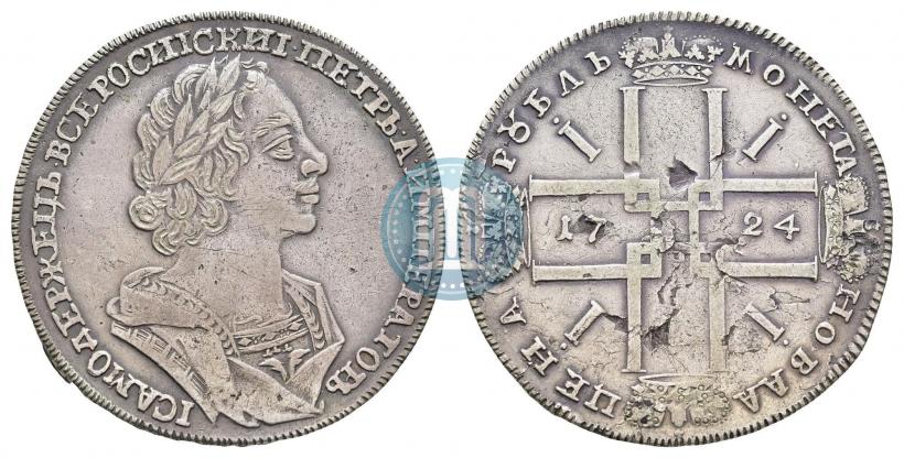 Picture 1 rouble 1724 year  "Portrait in ancient armour"