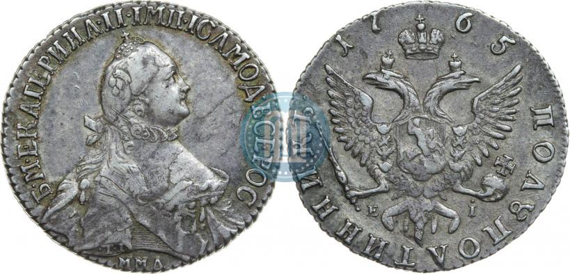 Фото Полуполтинник 1765 года ММД-EI-Т.I. 