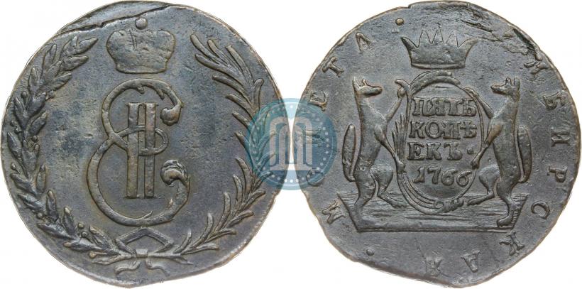 Фото 5 копеек 1766 года  