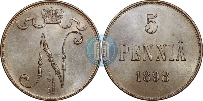 Picture 5 pennia 1898 year  