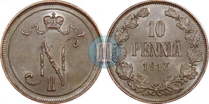 Picture 10 pennia 1913 year  