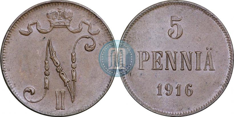 Picture 5 pennia 1916 year  