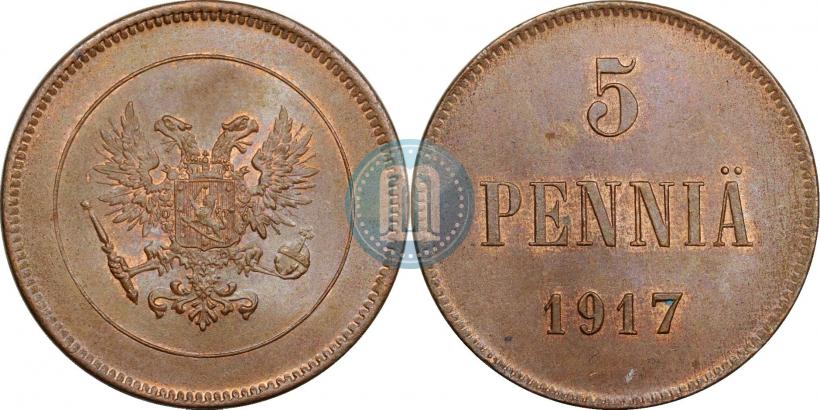 Picture 5 pennia 1917 year  
