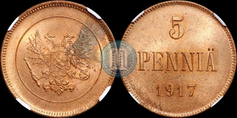 Picture 5 pennia 1917 year  