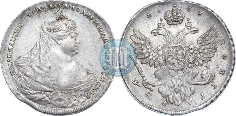 Фото 1 рубль 1737 года  "Московский тип"