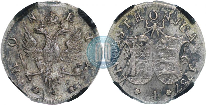 Фото 4 копейки 1757 года  "Ливонез"