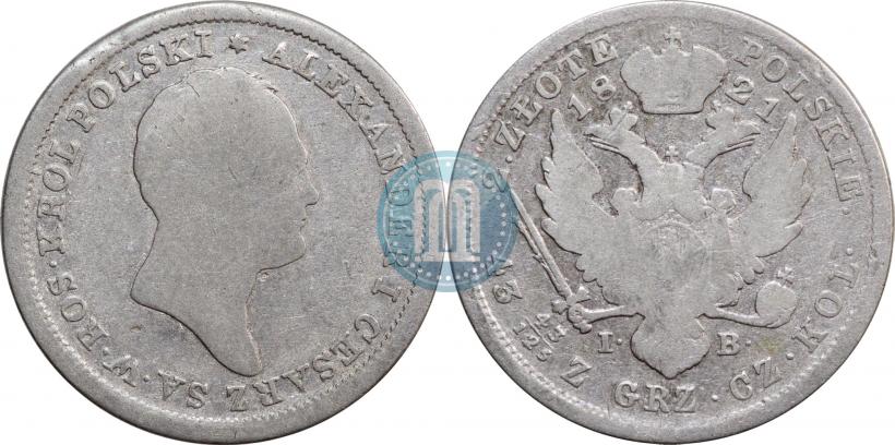 Фото 2 злотых 1821 года IB 