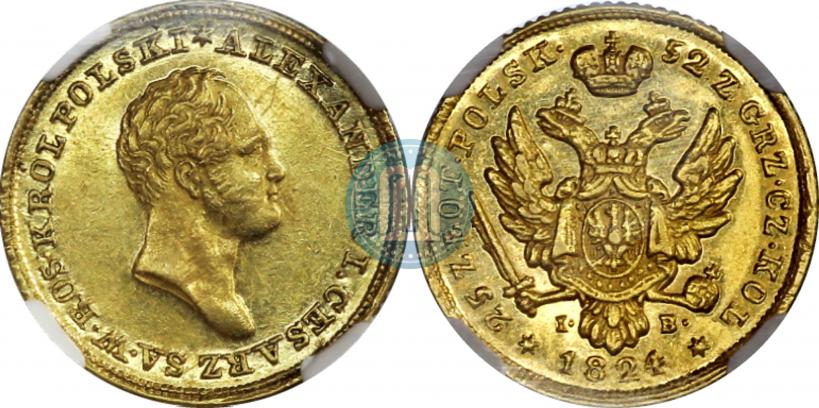 Фото 25 злотых 1824 года IB 